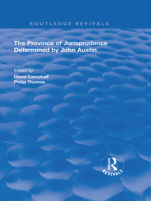 cover image of The Province of Jurisprudence Determined by John Austin